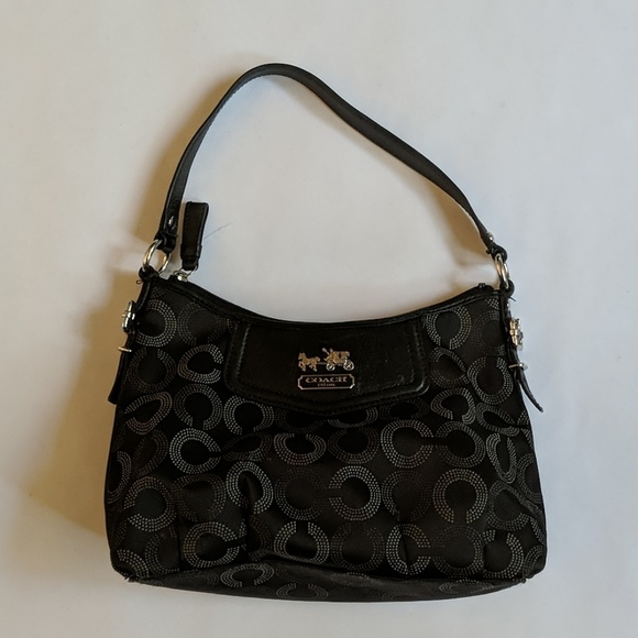 Coach Handbags - Coach Madison dotted top handle black purse
